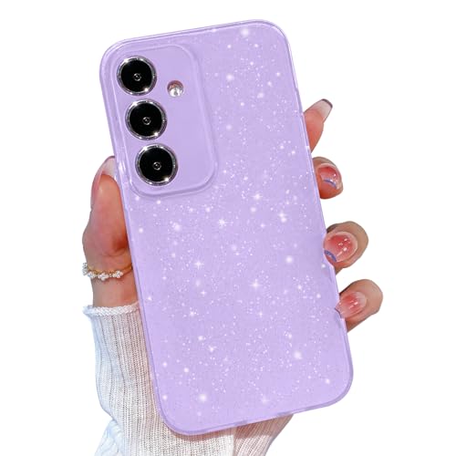 Coque Samsung S24 paillettes violette fine antichoc protection souple femme