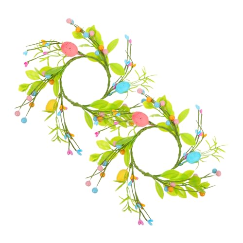 iplusmile 2piezas De Anillos Velas De Pascua Guirnalda Artificial para Fiesta De Pascua Decoración De Mesa para Hogar