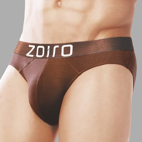 Image of Zoiro Men's Fluid-Fabric Brief | Micro Nylon Waistband | 4-Way Stretch Soft Supple Fit | Skin-Friendly Breathable Innerwear | 90% Cotton 10% Spandex