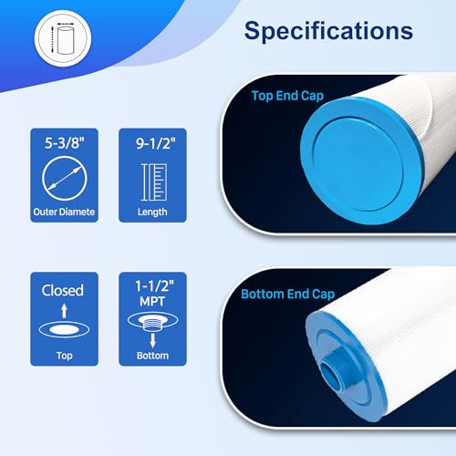 Yoozell 5CH-37 Spa Filter Cartridge Replaces for Watkins 303279, FC-2402, 5CH-37, PFF42TC-P4 78460, AquaTerra, Free Flow and Lifesmart, 1 1/2