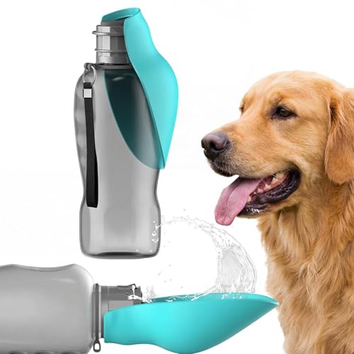 ZVD Gourde Chien de 800 ML - sans BPA Portable avec Abreuvoir Intégré, Gourde pour Chien avec Abreuvoir, La Randonnée, Le Camping, l’Alpinisme ou Les Voyages (Bleu)