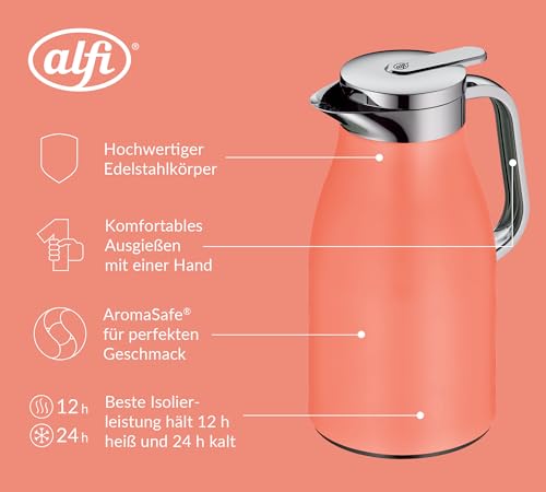 alfi SKYLINE Isolierkanne 1,00 l, 12 h heiß, deep apricot mat – Ansicht 3