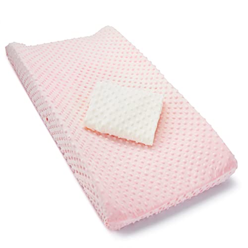 Image of Munchkin® Diaper Changing Pad Covers, 2 Pack, Pink/White – Fits Standard Contoured Changing Pads