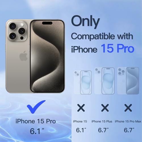Image of JETech Privacy Full Coverage Screen Protector for iPhone 15 Pro 6.1-Inch, Black Edge Anti-Spy Tempered Glass Film with Easy Installation Tool, Case-Friendly, 2-Pack
