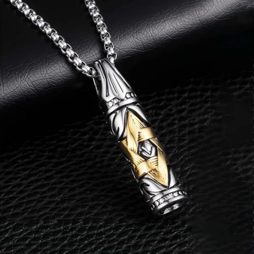 Collier juif homme acier inoxydable résistant à l'eau pendentif