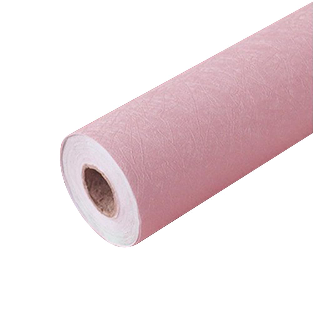 Queenbox 1.97x16.4ft Faux Silk Self Adhesive Wallpaper, Removable Decorative Contact Paper for Home Wall Furniture Renovation, Pink