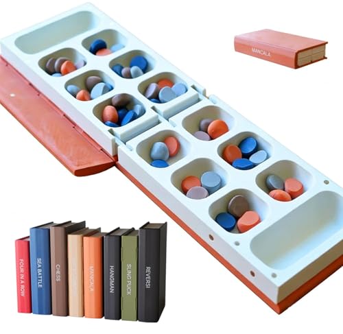 PlayBook'd Hangman Game Magnetic Cowboy, Playbook Board Game, 3D Printed Book Board Games, Vocabulary Words Spelling Challenge Table Game, Decorative Bookshelf Strategy Game (Mancala)