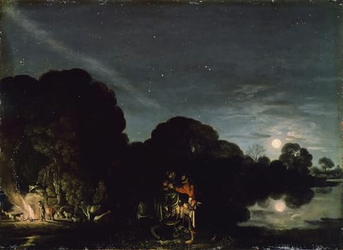 Tableaux Modernes Fuite en Egypte par Elsheimer ZHAOSHAN Décoration Murale 60x90cm