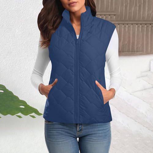 Puffer Vest Women Stand Collar Lightweight Zip Padded Gilet Quilted Down Jacket Winter Sleeveless Waistcoat2