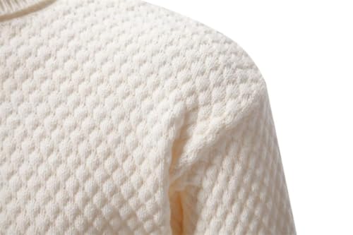 Men's Pullover Sweaters Long Sleeve Slim Fit Warm Casual High Collar Solid Knitted Sweater3