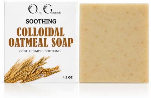 Soothing Colloidal Oatmeal Bar Soap- Eczema, Psoriasis 4.2 oz Natural- Fragrance Free- Oats Garden