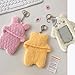 Labriciyon 1Pc White Cartoon Plush Photocard Holder with Keychain Pendant Kawaii Cat Cute Card Sleeve Student Card and ID Cases Medium Size, Lightweight and Portable Women's Card Cases