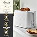 Swan Hexton Variable Width 2 Slice Toaster, 7 Browning Levels, Cancel/Reheat/Defrost, Removable Crumb Tray, Cord Storage, 900W, White with Chrome Accents, ST19037WHT
