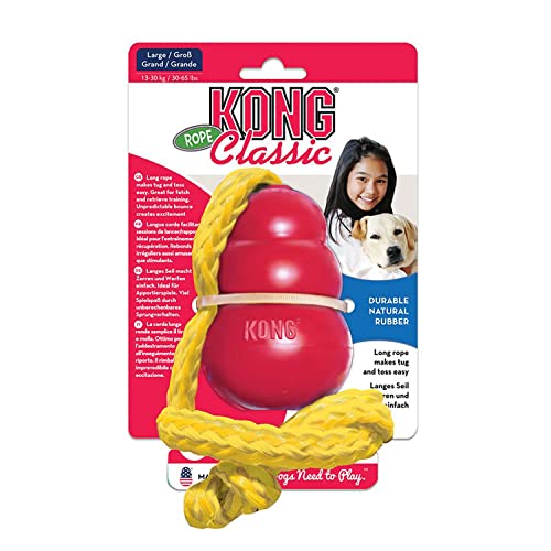 KONG Classic Ball mit Seil,, 1 Stück (1er Pack)