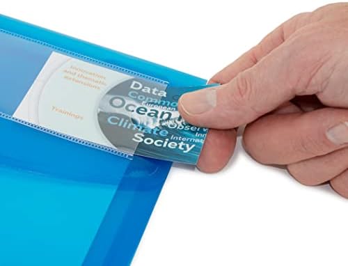 Rapesco 0700 ID Popper Wallet, A4+, Bright Transparent Colours, Pack of 5