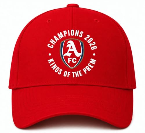 Image of League Champions 2026 Kings of the Prem Embroidered Baseball Cap, Red