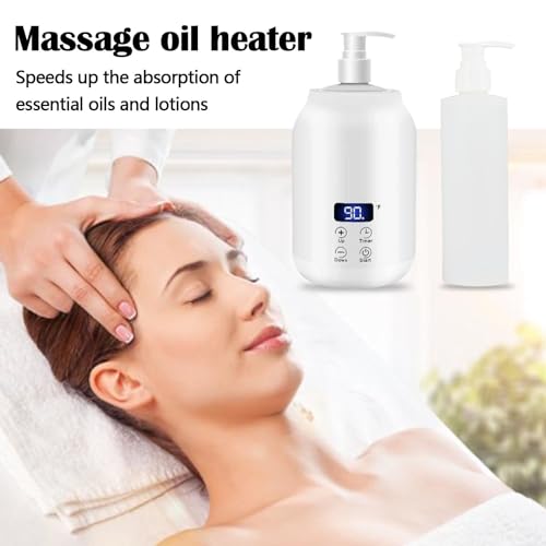 Massageöl Wärmer, Massageöle Erwärmer Einstellbare Temperatur 30-65 Grad Wellness Massage Massageöl Set mit 2 Intern Plastikflasche Massageöle Zubehör für ätherische Öle Rückenmassage