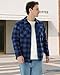 WULFUL Men's Flannel Fleece Jackets Sherpa Lined Shirt Jacket Plaid Jackets Shacket Winter Outerwear Warm