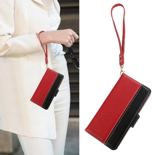 【JDDLang】iphone 14 用 手帳型 ケース 14 スマホケース 手帳型 サイドマグネット 横置き機能 汗や指紋防止 擦り傷防止 男女性 上品な シンプル気質 ギフト あいふおん14用 財布型 アイフォン14用 携帯カバー 携帯電話ケース カード収納高級PUレザー 全面保護 耐久性 耐衝撃 ハンドメイド レッド