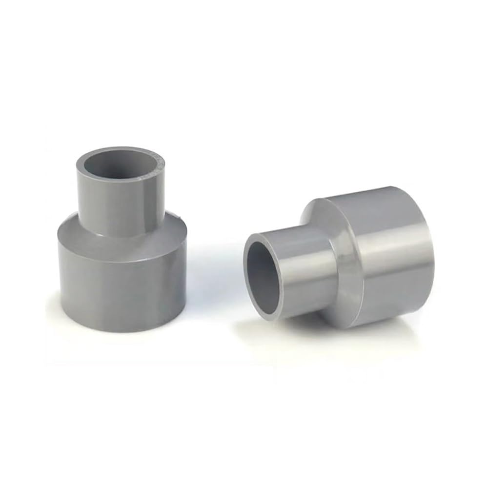 1 Pcs Grey PVC Pipe Reducers, Plastic Straight Connectors, Good Sealing Adapters for Aquariums & Garden Irrigation(50x25mm)