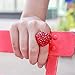 Lavencious Heart Shaped Rhinestones Stretch Rings for Women Size for 7-9(Red)