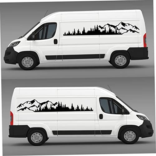 Vinilo lateral para coche para tapar imperfecciones diseño de bosque negro para caravanas 4