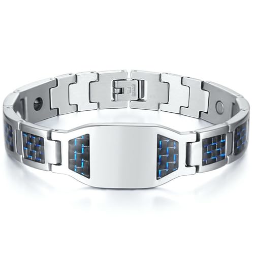 Pulsera de acero de titanio para hombre, incrustaciones de fibra de carbono, símbolo masónico, negro, accesorio de joyería minimalista industrial