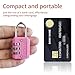 SISAV 3 Digit Combination Lock,Gym Padlock,Outdoor Padlock,Suitable for School Lockers,Tool Boxes,Travel Backpack,Hasp(Pink 1pack)