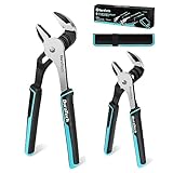 DURATECH 2-Piece Groove Joint Pliers Set with Rolling Pouch, 10 & 8-Inch Adjustable Water Pump Pliers, Straight Jaw Tongue and Groove Pliers for Home Repair, Gripping, Pipe & Fittings