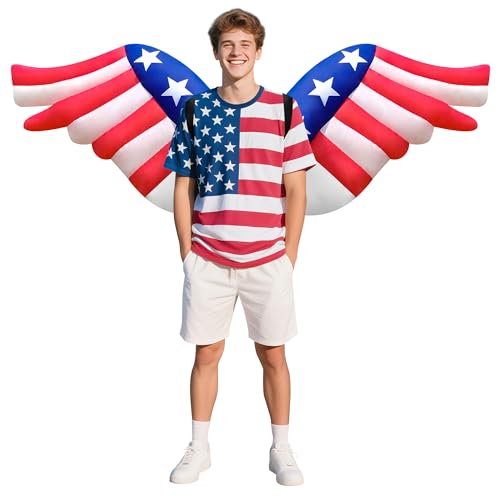 EEkiiqi Independence Day Inflatable Wings Cosutme Adult Size Blow-up Costume