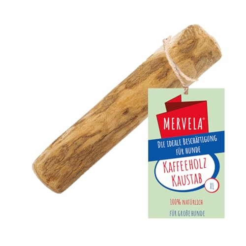 MERVELA Kaffeeholz für Hunde Natürliches Kauspielzeug aus nachhaltigem Holz Langlebiges Hundespielzeug für Zahnpflege und Kauspaß Ideal für sehr große Hunde (XL 1 Stück)