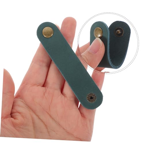 HOMSFOU 5pcs Organizadores de Cables de Cuero para Escritorio, Soportes de Cables para Gestión de Cables miniatura 3