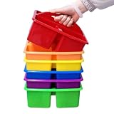 Qapayieg Organizer per Classe 6 Pezzi Colorati Grandi con Manico