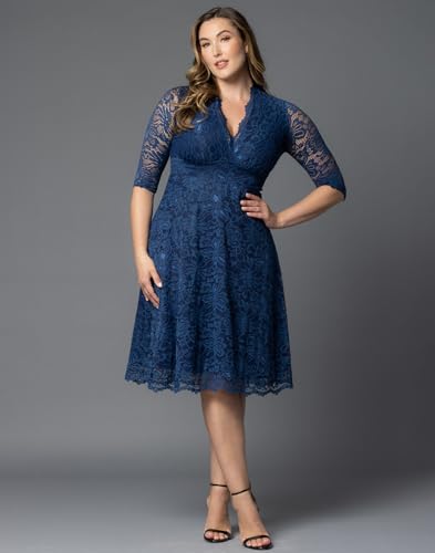 Kiyonna Women's Plus Size Special Occasion Mademoiselle Lace Cocktail Dress2