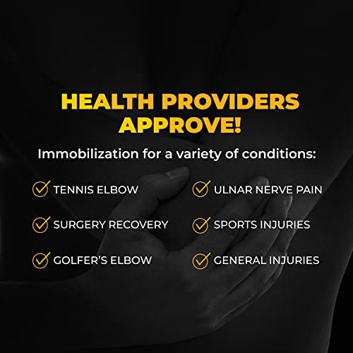 Elbow Immobilizer For Men & Women - Elbow Brace For Cubital Tunnel, Ulnar Neuropathy, Elbow Support, Post-Surgery Recovery - Copper Infused Nylon By Copperjoint #TOP2