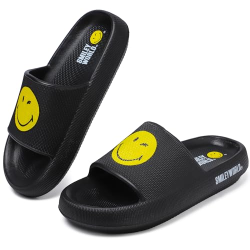 Women Men Smile Face Slides Cloud Sandals Pillow Slippers Non slip Quick Dry Flip Flop Shower Shoes EVA Open Toe Spa Beach Summer
