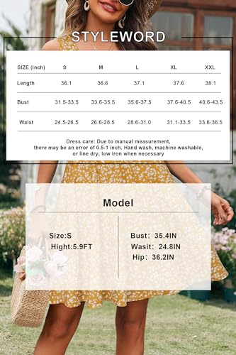 Image of STYLEWORD Women's 2026 Summer Dress Casual Sleeveless Scoop Neck A-Line Tank Midi Sundress