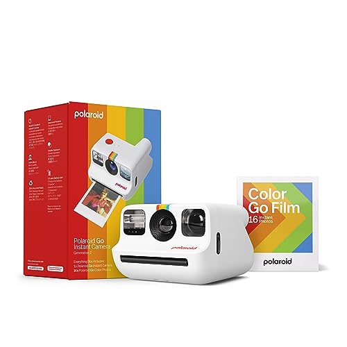 Polaroid Go Generation 2 – Mini Instant Camera + Film Bundle (16 Photos Included) – White (6282)