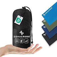 Zenacross - Hüttenschlafsack Baumwolle - Hüttenschlafsack Ultraleicht - Schlafsack Kleines Packmaß Inlett mit Kissenfach - Kompakt & Klein - Schwarz