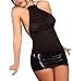 Befox Donne Sexy Lingerie Tentazione Trasparente Chemise Mini Abito Erotico Biancheria Intima Pigiameria Nero
