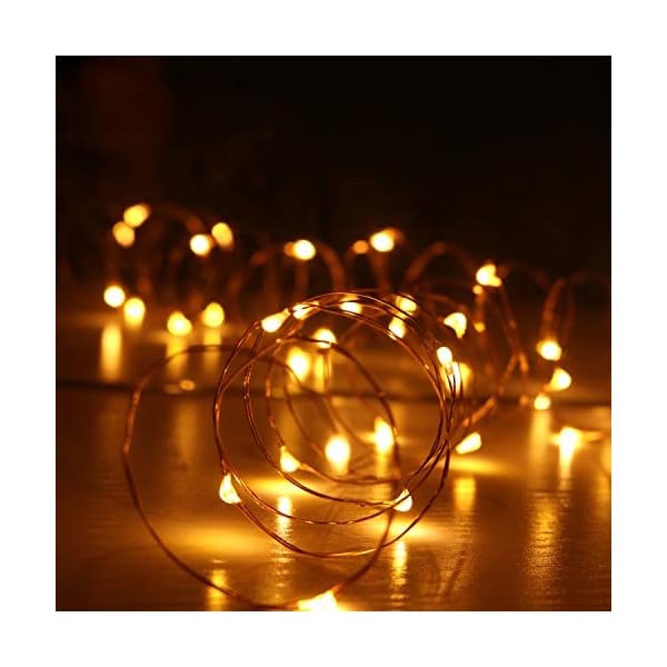 Oakhaomie 6 pack led fairy lights battery operated starry string lights waterproof silver wire cr2032 batteries included - image 3
