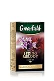 GREENFIELD SPRING MELODY | Schwarztee | Aromatisierter Schwarzer Tee mit Schwarzer Johannisbeere, Minze und Thymian | Loser Blatttee | Black Flavoured Leaf Tea | Lose 100g | 60 Tassen