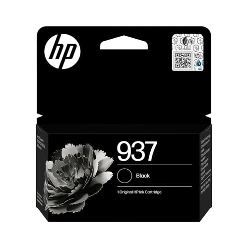 HP 937 4S6W5NE, Negro, Cartucho de Tinta Original, Compatible con impresoras OfficeJet Pro 9110, 9120, 9130, 9720 y 9730