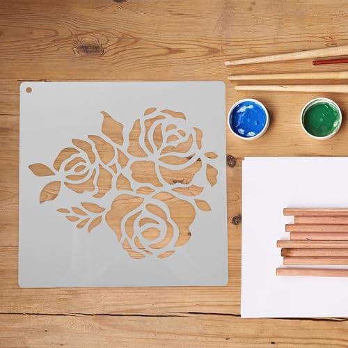 Plantillas para pintar manualidades infantiles y decoración de habitaciones con flores PET 8