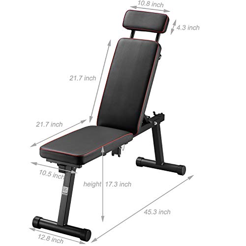 Wesfital Adjustable Weight Benches, Utility Workout Bench Strength Training Bench Incline/Decline for Home Gym
