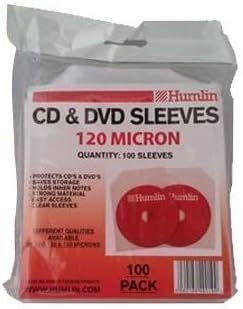 Gizmo Mill 120MICSLEEVE 100 Clear 120 Micron CD/DVD Sleeves