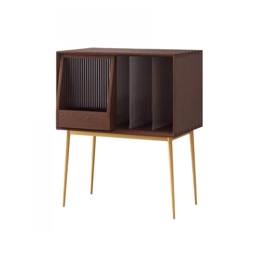 CHENGAIJIAN Cd Rack Light Luxury Vinyl Record Cabinet Sofa Sideboard with Metal Leg and Sliding Door