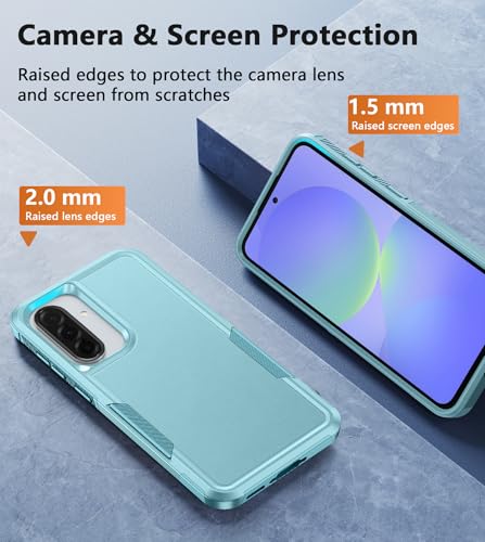 Image of FNTCASE for Samsung Galaxy A36-5G Case: A56-5G Dual Layer Shockproof Protective Cell Phone Cover | Military Grade Drop Proof Protection | Hybrid Matte Textured Rugged Hard Cases 6.7 Inch (Matte Teal)