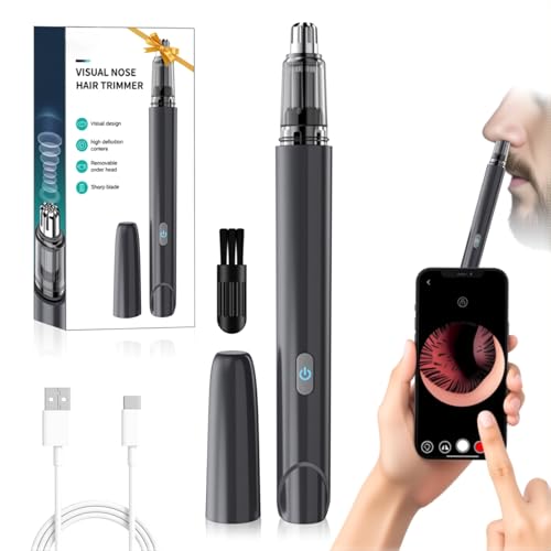 LORESJOY Tagliapeli Naso e Orecchie, Taglia Peli Naso, Rifinitore di Precisione, Rifinitore per Sopracciglia, Ricaricabile USB Visivo Tagliapeli Orecchie Uomo Donna, Terrimmer per capelli