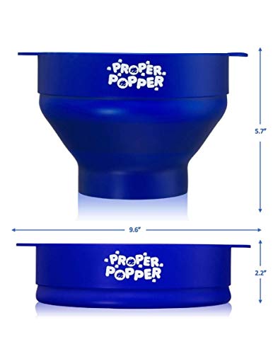 Image of The Original Proper Popper Microwave Popcorn Popper, Silicone Popcorn Maker, Collapsible Bowl BPA Free & Dishwasher Safe - (Blue)
